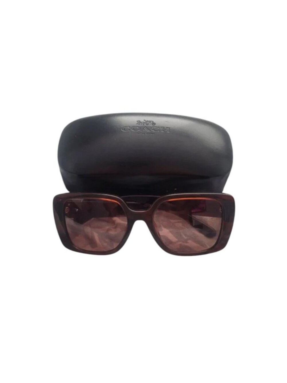 NEW COACH HC8386U CL907 Sunglasses Transparent Caramel Pink Lens